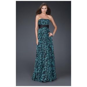 La Femme Prom Dress Emerald/Black BRAND NEW